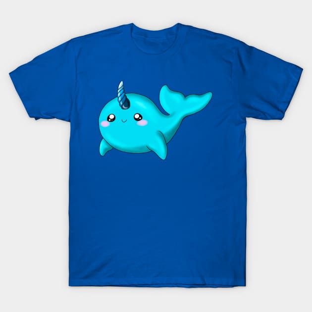 Cute Turquoise Narwhal T-Shirt by Lady Lilac